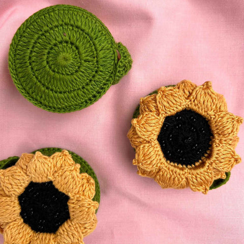 Maßband gehäkelte Sonnenblume